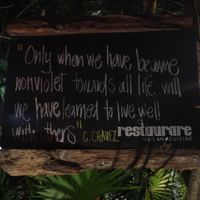 At the entrance of the restaurant at Restaurare in Tulum