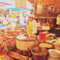Vegan Thai Street Kitchen Lunch. Delicious.  at Vegan Thai Food Stalls in Bangkok