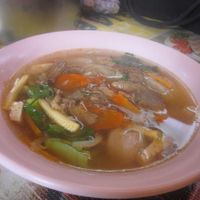 Noodle Soup at Vegan Thai Food Stalls in Bangkok