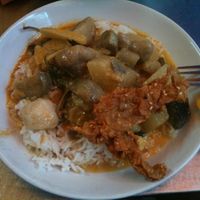 Rice with 1 topping at Vegan Thai Food Stalls in Bangkok