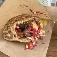 ‘Eggplant’ pita with real egg...  at Electro Camel in Vienna