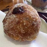 Jam donut at Crumbs Organic Bakehouse in Kensington