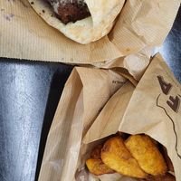 Original falafel sandwichr with fries at YAFFA Jean Mace in Lyon