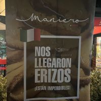Banner outside   at Maniero in Santiago