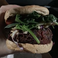 Bahn Mi burger! Very tasty, got me to 80% full. Very affordable! If you want to get to 100%, get a side also.  at Sunflower Cafe in Nashville