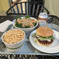 Pad thai salad, tofu ginger bowl, southwest bbq burger   at Sunflower Cafe in Nashville