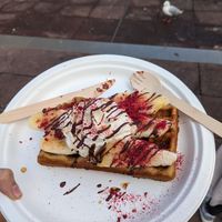 Vegan banana chocolate waffle at Lalele Organic Gelato  in Auckland