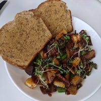 Vegan seitan hash for Sunday Brunch #Veganuary at Streetlight Brasserie in Buffalo