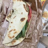 Tortilla with avocado, tomato and eggplantt  at La Piadineria in Lido Di Ostia