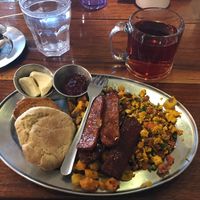 Greenway Breakfast Plate with Vegan biscuit and Tempeh Bacon  at Green Sage Cafe - South in Asheville