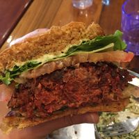 beet burger w/ brown rice tabbouleh  at Green Sage Cafe - South in Asheville