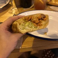 Vegan burrito - tofu, vegan cheese, rice and avocado   at Azul Frida - Poble Nou in Barcelona