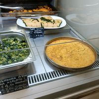 Food counter at Cuore Verde in Milan