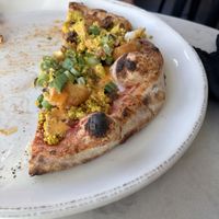 Breakfast pizza  at Bar Botanical in Crozet