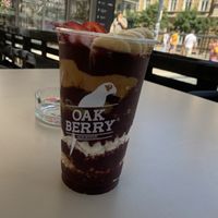 Oak with peanut butter, banana, kiwi, strawberry, coconut and granola!   at Oakberry in Ljubljana