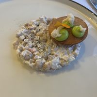 2nd course: smoked seitan and chickpeas with cracker and pumpkin seed cream  at Dunatovi Dvori Heritage Hotel in Preko