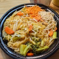 Vegan pad thai, HUGE. Order it spicier than you assume. at Peppers Thai Cuisine in Palm Springs