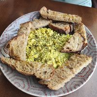 Scrambled tofu and toast at Mela Canela - Sintra Centre in Sintra