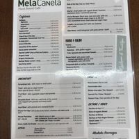 The menu as of February 2025  at Mela Canela - Sintra Centre in Sintra