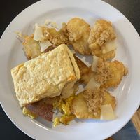 Bacon scramble on biscuit  at Bed Head Vegan Brunch House in Bethlehem