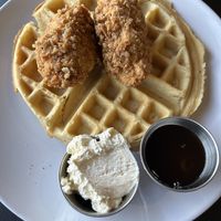 Chicken and waffles  at Bed Head Vegan Brunch House in Bethlehem