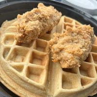 Chick’n & waffle  at Bed Head Vegan Brunch House in Bethlehem