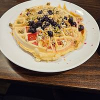Lemon waffle at Bed Head Vegan Brunch House in Bethlehem