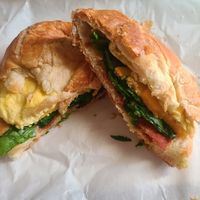 Bacon & egg croissant sandwhich at Lilis Vegan Breakfast - Cloud Kitchen   in Lawndale