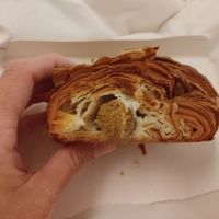 Inside the cheez sausage with croissant at La Gula By The Hungry Tapir in Kuala Lumpur