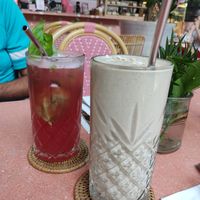 The cranberries (mocktail) and oat of this world (smoothie) at La Gula By The Hungry Tapir in Kuala Lumpur