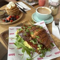 Croissant with pastrami made from daybreaks and scrambled tofu  at La Gula By The Hungry Tapir in Kuala Lumpur