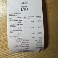 Receipt  #Veganuary at La Gula By The Hungry Tapir in Kuala Lumpur