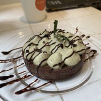 Incredible hojicha chocolate caramel tart  at Wanaka in Hong Kong Island