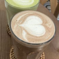 Non dairy hot chocolate and macha latte  at Wanaka in Hong Kong Island