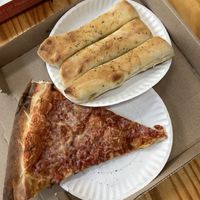 Vegan cheese slice and breadsticks   at Ian's Pizza - Story Hill in Milwaukee