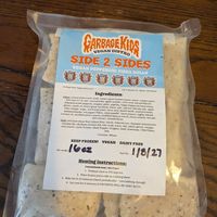 Frozen pizza rolls (Garbage Kids) at Waterloo Vegan Market in Cleveland