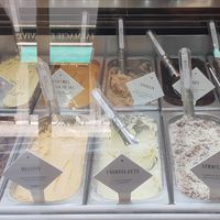 Flavors, sorbets are marked at Manu Gelato - Eaux-Vives in Geneva