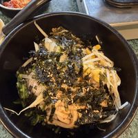 Veggies and rice for the broth!  at YooJung SikDang - 유정식당 in Seoul
