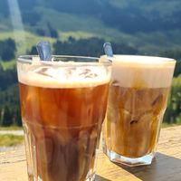 Iced Coffee mit Oatly at Ellmaualm in Hinterglemm