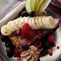 Loaded banana bread at Sweet Bones Bakery Cafe in Scullin