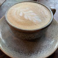 Oat flat white  at Sweet Bones Bakery Cafe in Scullin