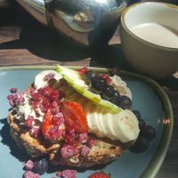Loaded banana bread and sticky chai at Scullin Sweet Bones in Scullin