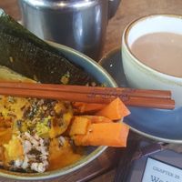 Sushi bowl and sticky chai at Scullin Sweet Bones in Scullin