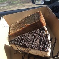 Oreo cheesecake and carrot cake at Sweet Bones Bakery Cafe in Scullin