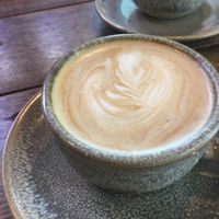 Oatly coffee - delicious   at Sweet Bones Bakery Cafe in Scullin