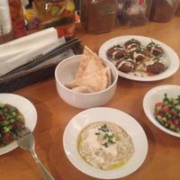 Vegan dinner; falafel, hummus, tabouleh salad at Ta-im in Tokyo