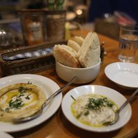 Pita hummus and babaganoush at Ta-im in Tokyo