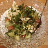 This tiny cucumber salad was almost 1700¥ lol #Veganuary at Ta-im in Tokyo