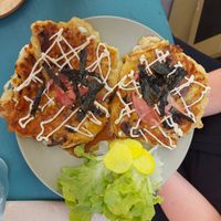 Japanese savoury pancakes at Meraki in Grenoble