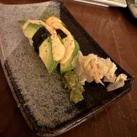 Avocado nigiri   at Oka in London
